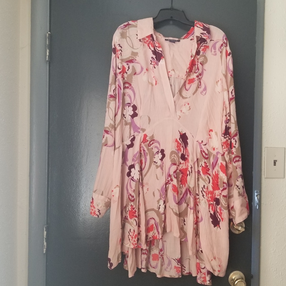 Crinkle hi-lo tunic